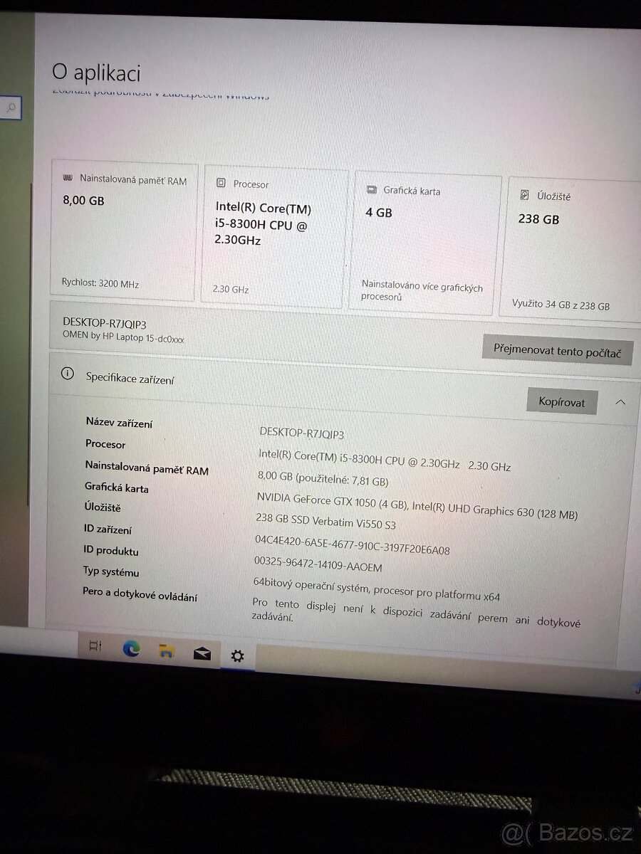 HP Omen 15,GTX 1050 4gb,I5 8300H - 4