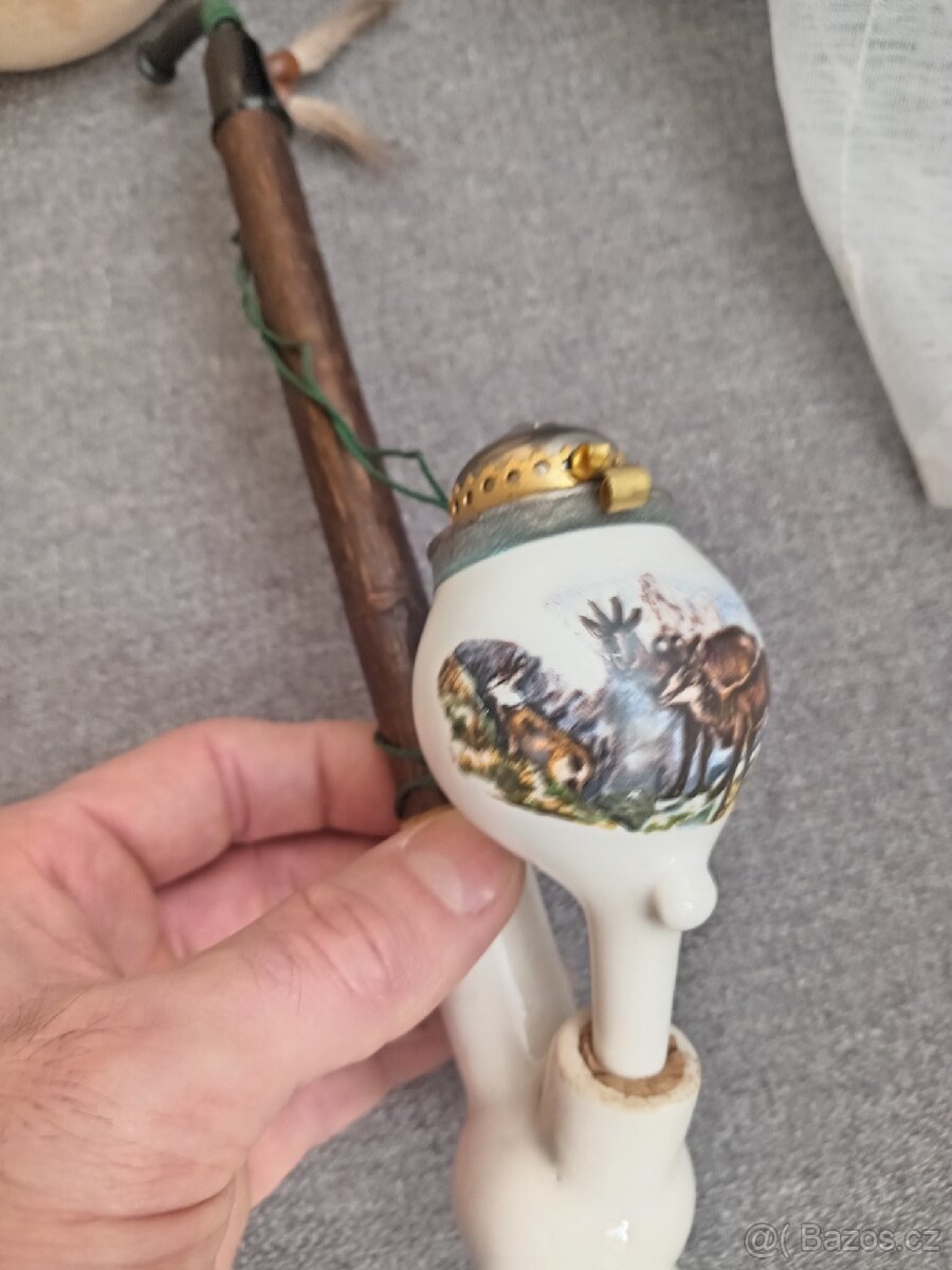 Fajfka motiv kamzík, 29cm, č. 3 - 4