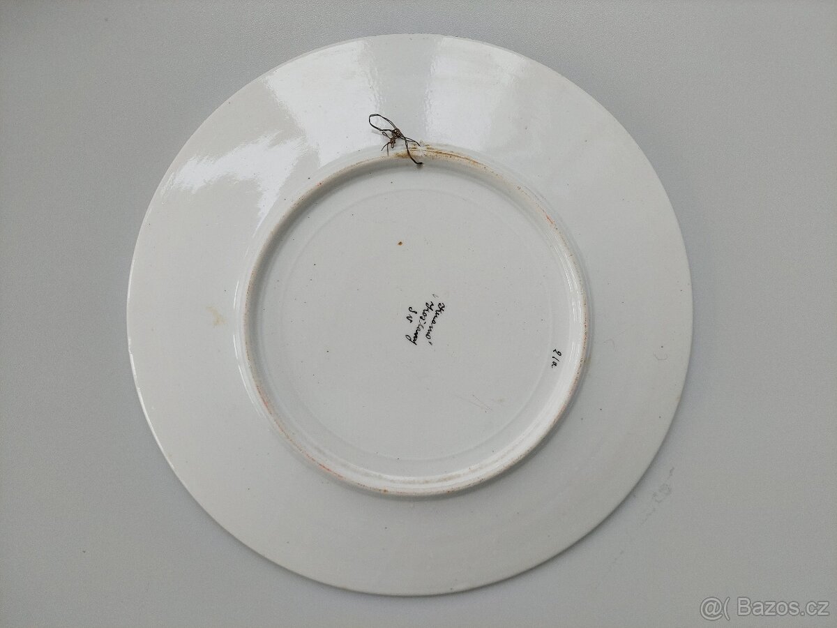 Krásný velký ručně malovaný talíř Keramo Kožlany - SLEVA - 4