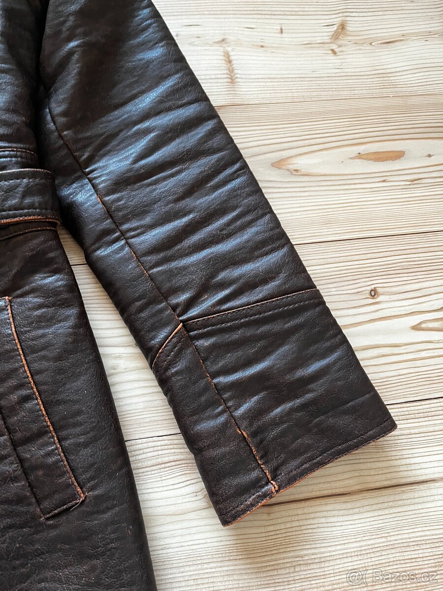 Koženkový kabát, vel. S - 4