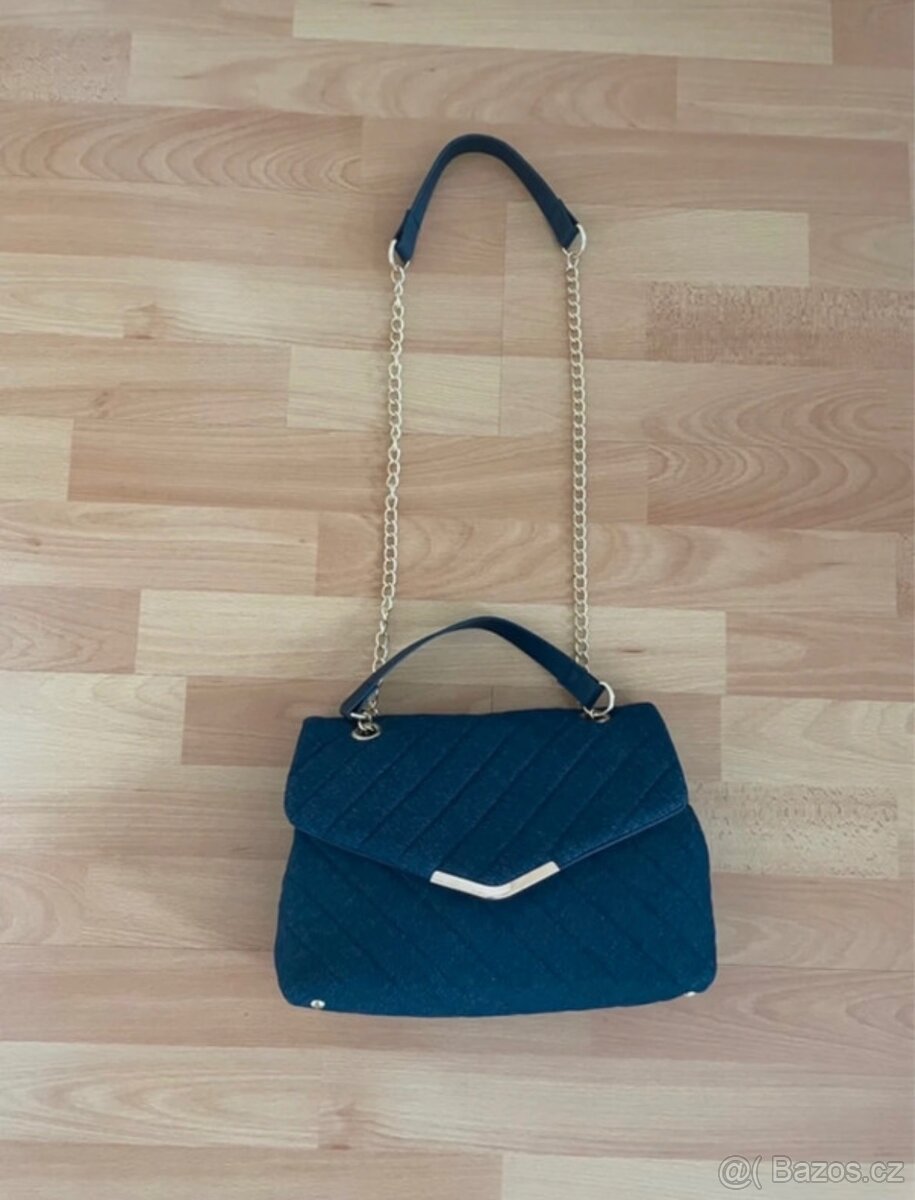 Džínová kabelka se zlatými detaily - 4