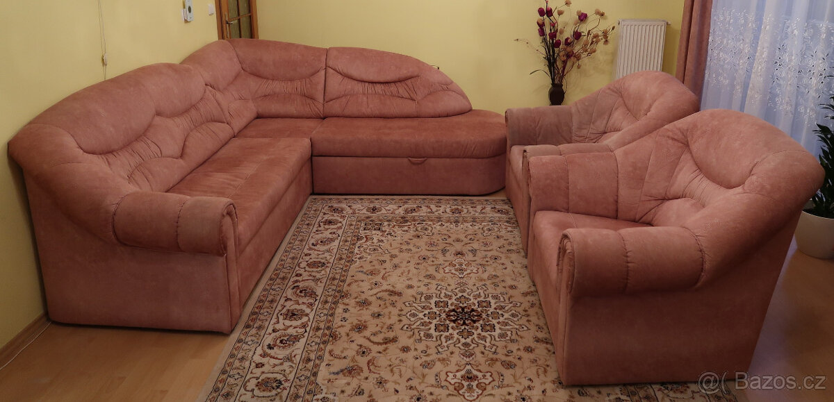 Rohová sedací souprava + 2 křesla - 4