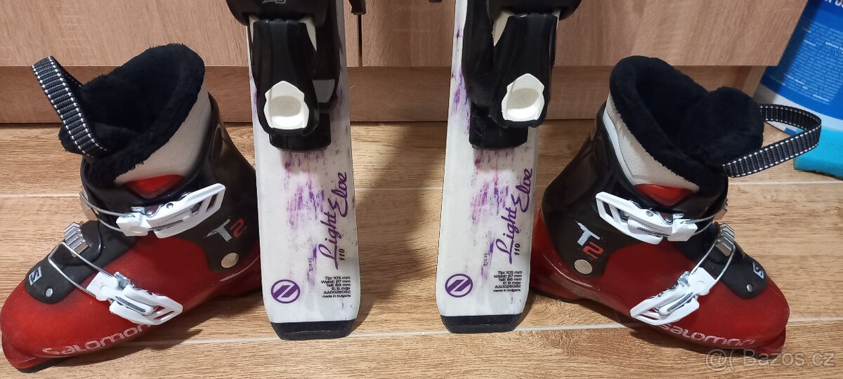 Dětské lyže DYNAMIC 110 + Lyžáky Salomon 20/20,5 - 4
