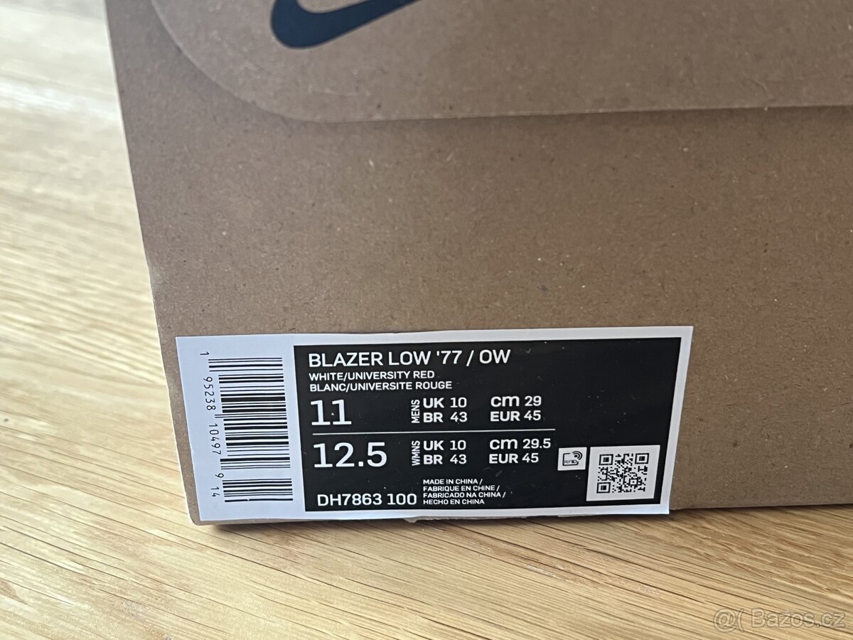 Nike Blazer Low Off-White University Red - 4