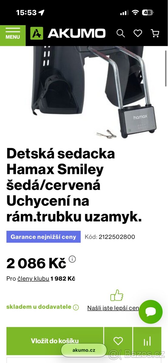 Dětská cyklo sedačka Hamax Smiley - 4