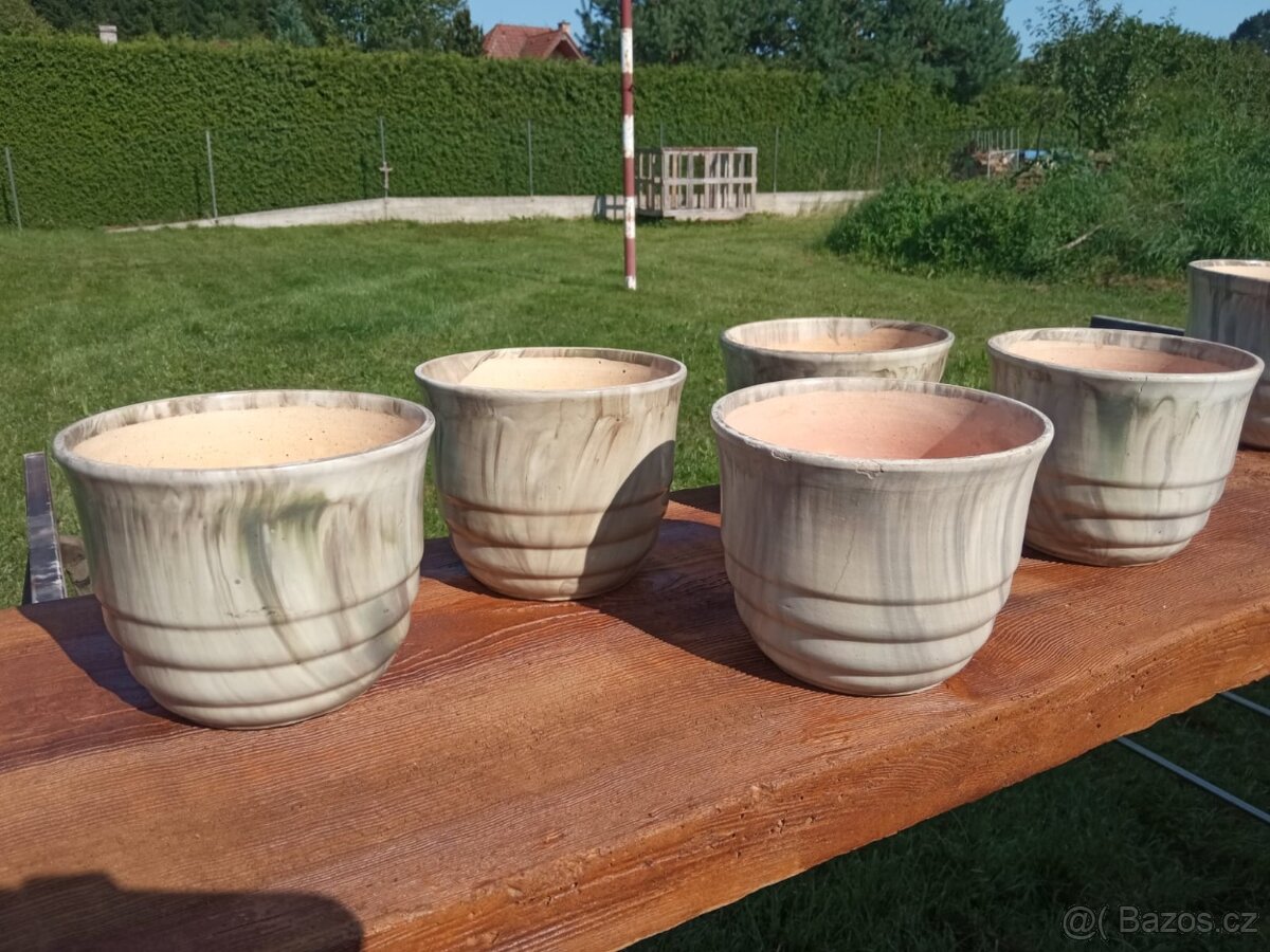 Keramické obaly na květináče-celkem 8 ks,zahrada,dekorace - 4