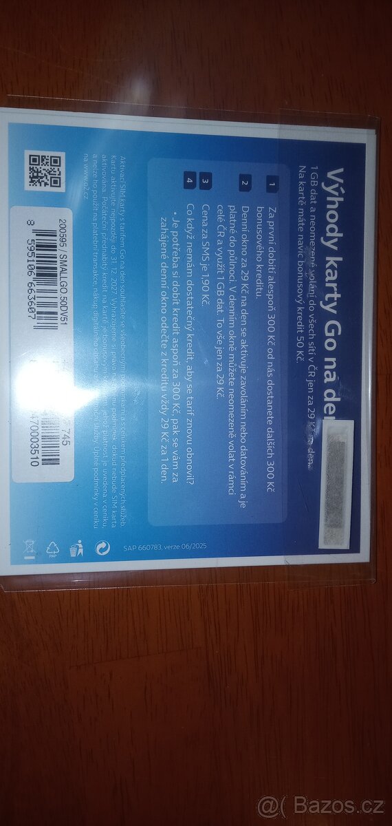 PRODÁM NOVOU NEROZBALENOU SIM KARTU GO O2 PREMIOVÉ ČÍSLO - 4