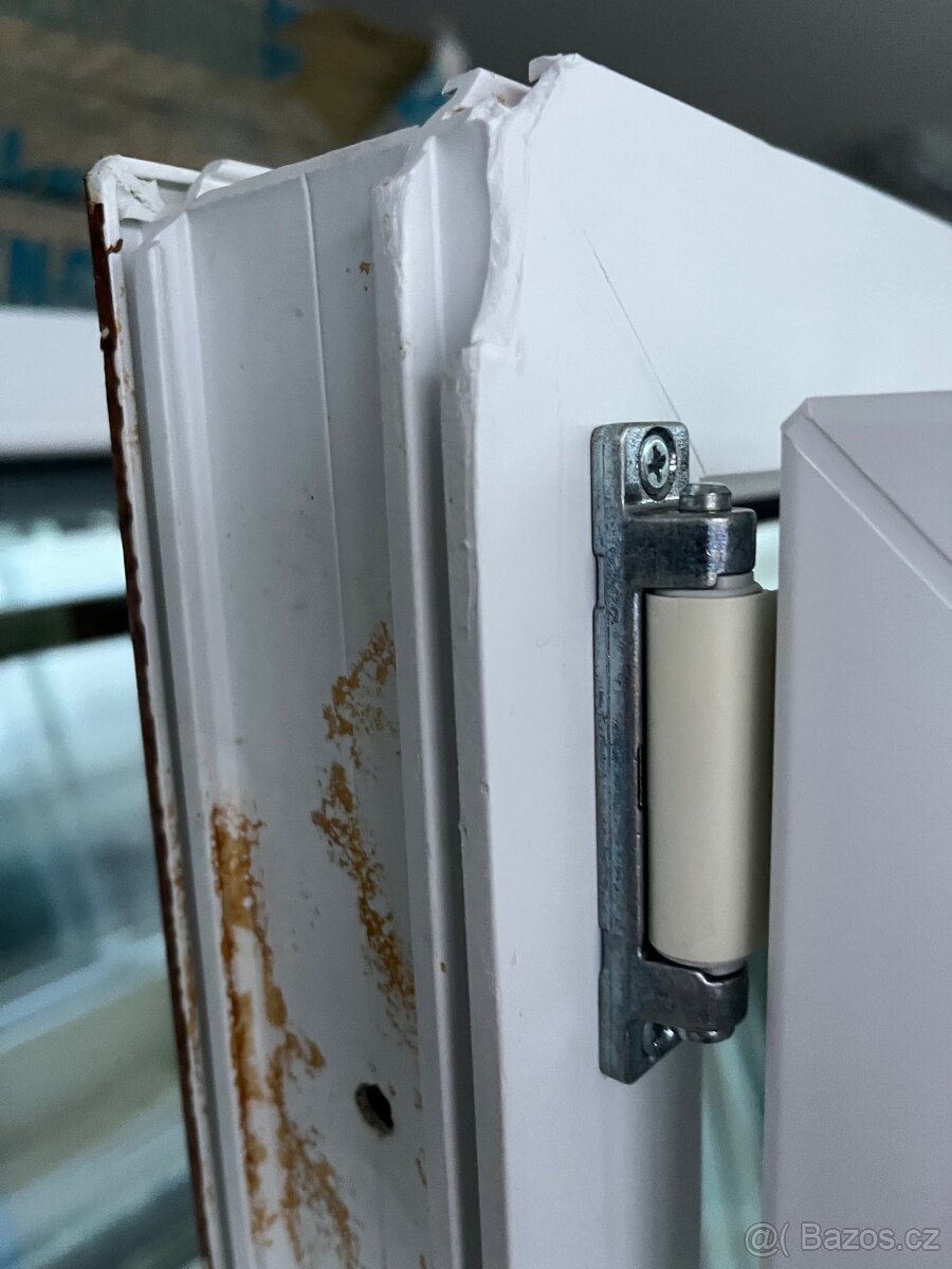 PLASTOVÉ DVOUKŘÍDLÉ BALKÓNOVÉ DVEŘE 155x219 BÍLÁ/ZLATÝ DUB - 4