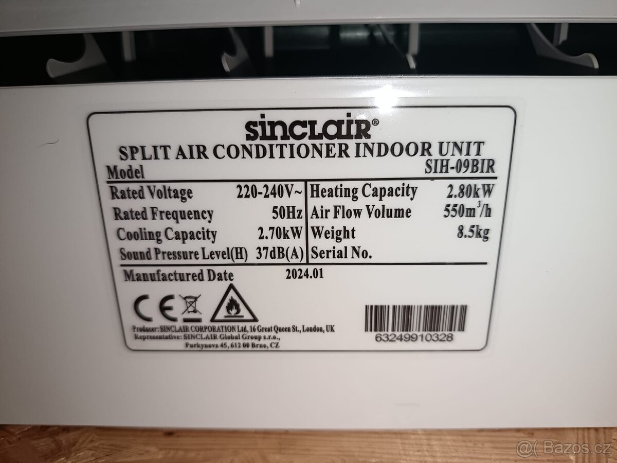 Sinclair SIH-09BIR, vnitřní jednotka - 4