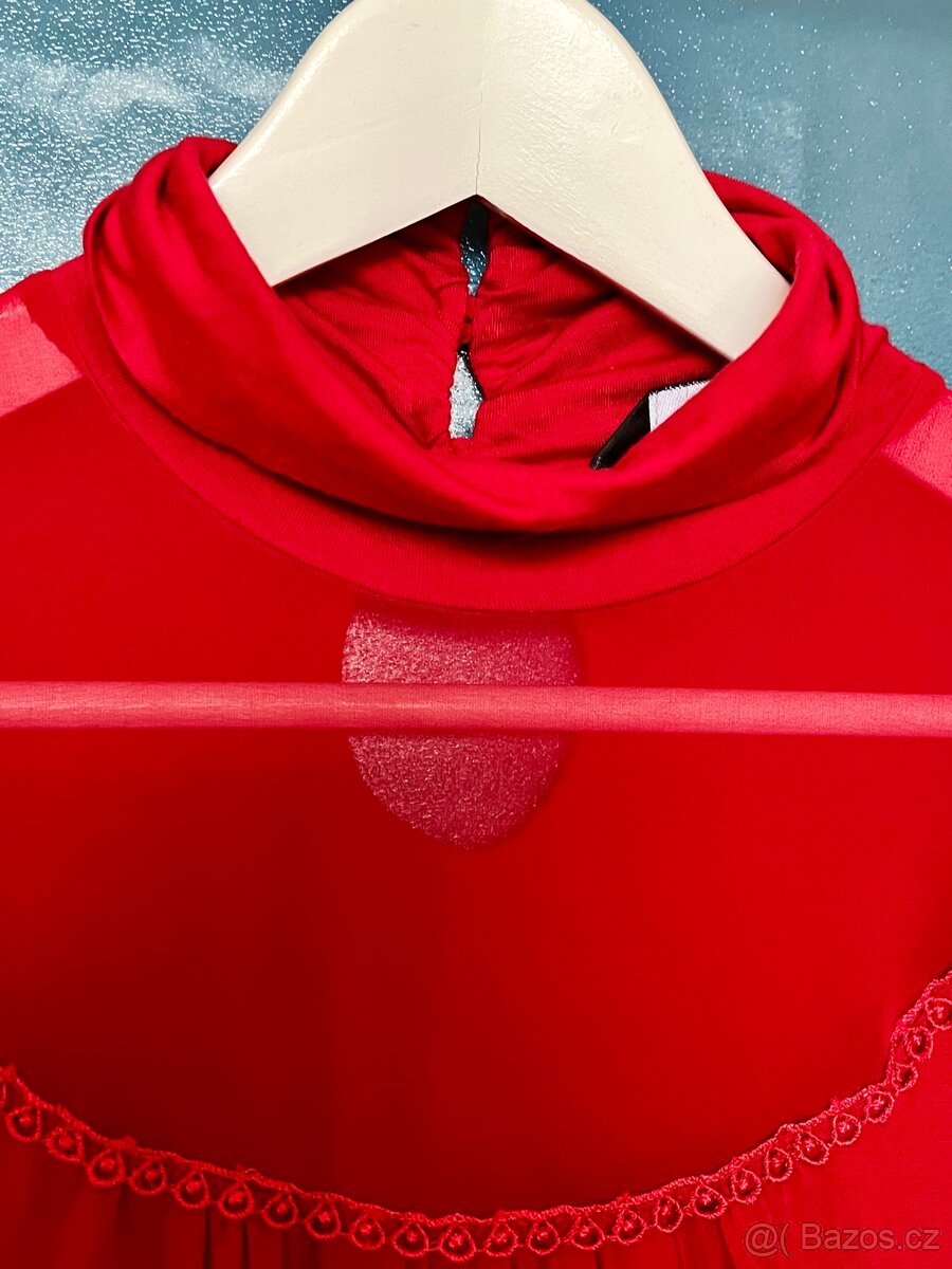 Červená společenská halenka - 4