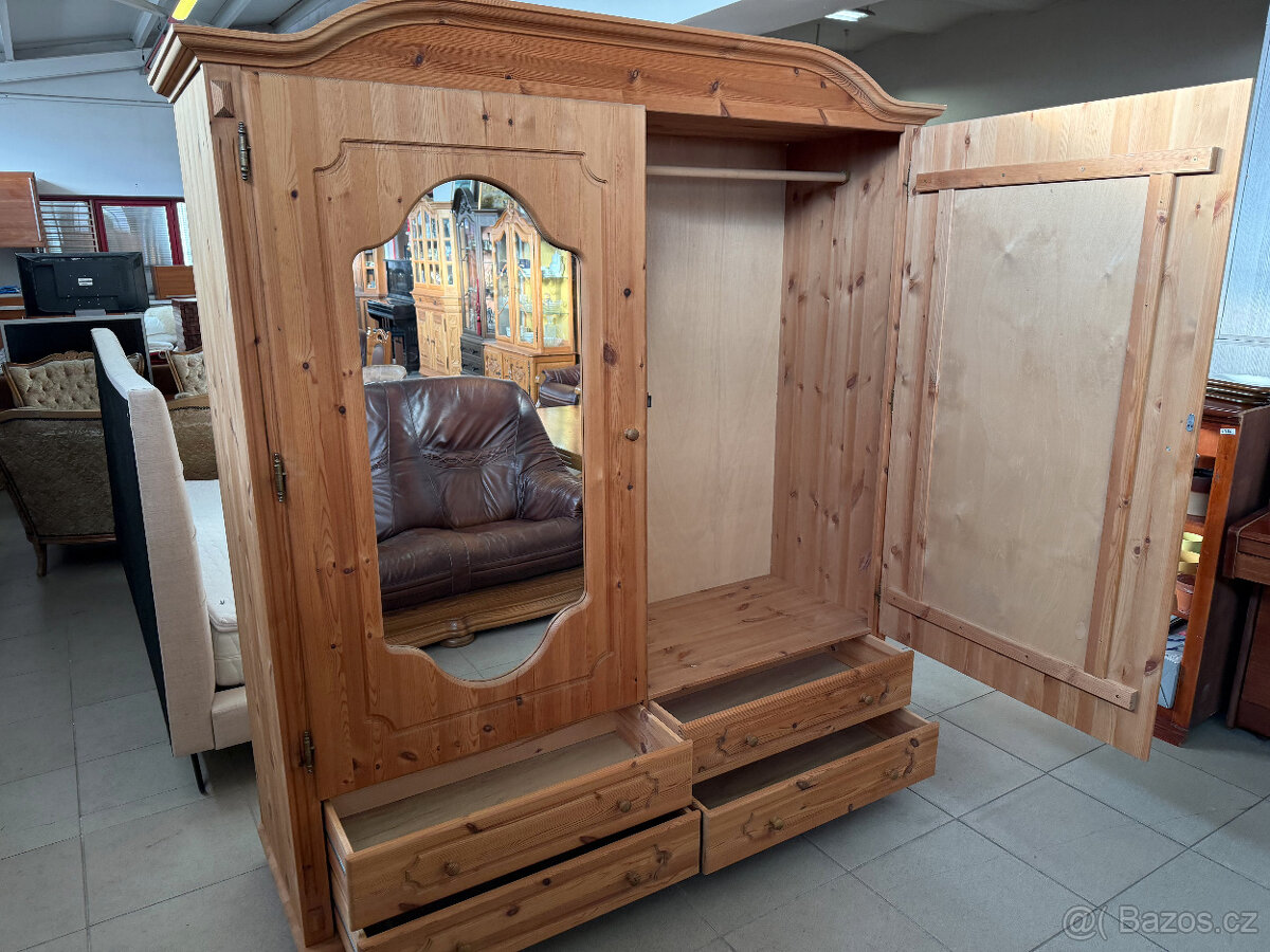 borovicová mládenecká ložnice 140cm postel - 4