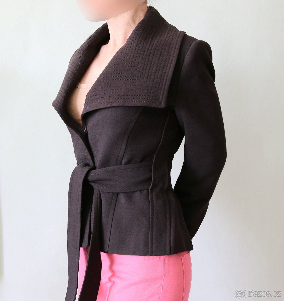 Hnědé kabátkové sáčko Zara vel.M - 4