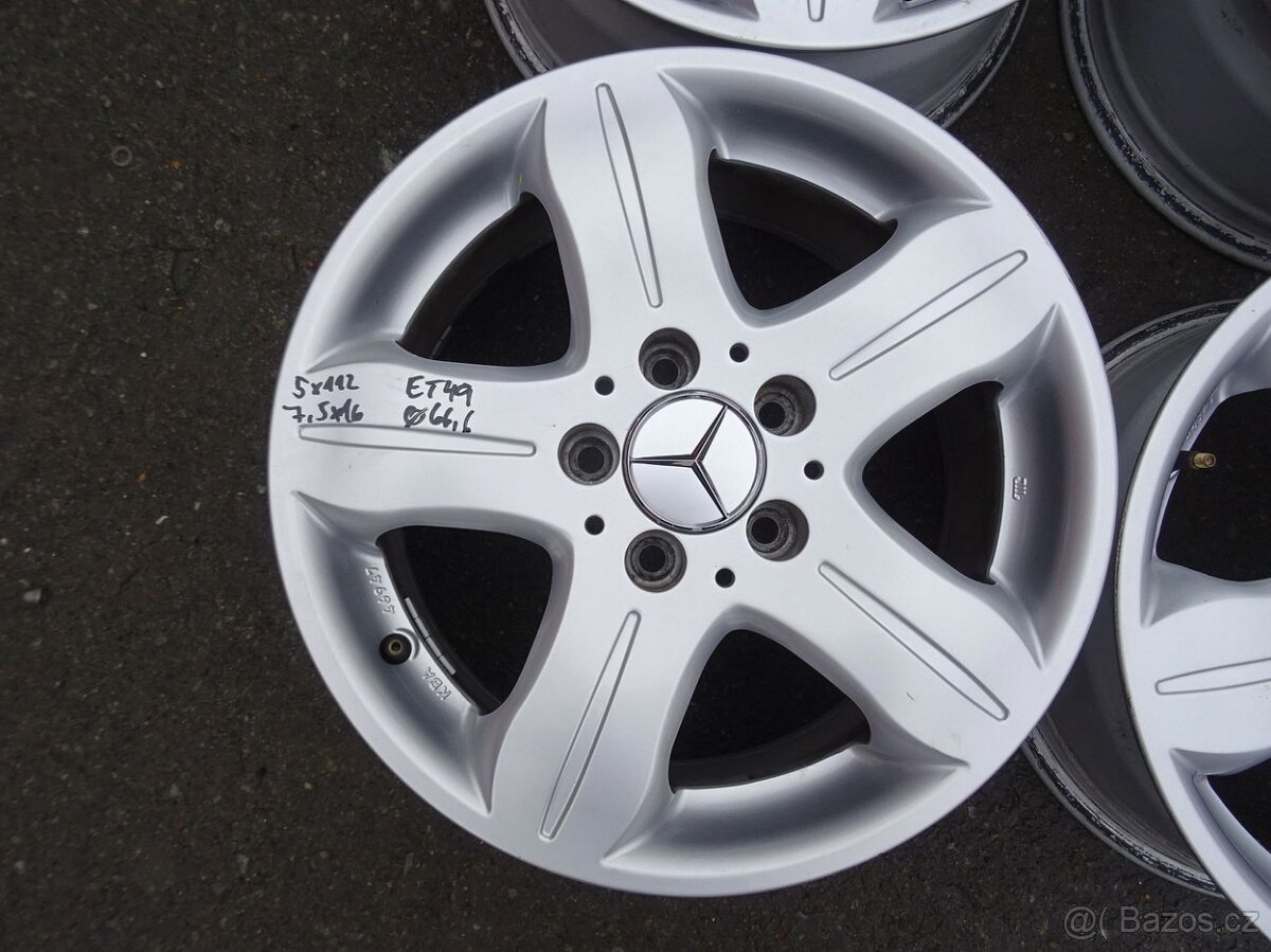 Alu disky na Mercedes, 16", 5x112, ET 49, šířka 7,5J - 4