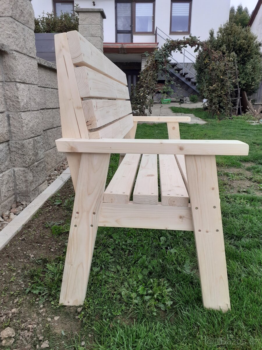 Lavice a stůl z masivu - 4