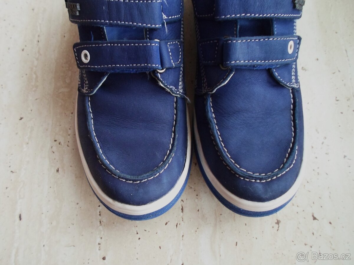 Modré bílé boty polobotky kožené - 35 - 4