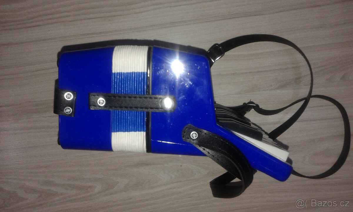 Nová tahací harmonika dětská-větší/akordeon modrý/ červený - 4