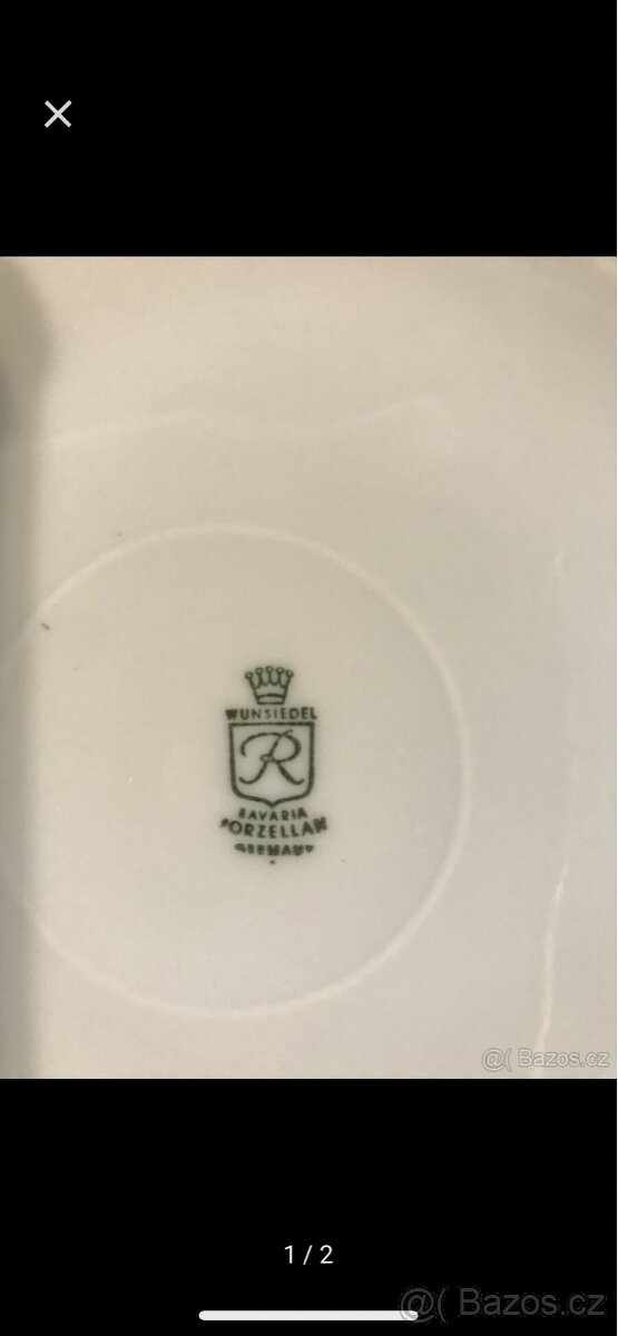 kobalt porcelanovy talir , Konvice Bavaria, bousena misa - 4
