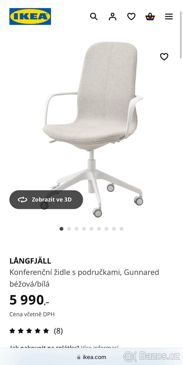 kancelářská židle IKEA Langfjall - 2 ks - 4