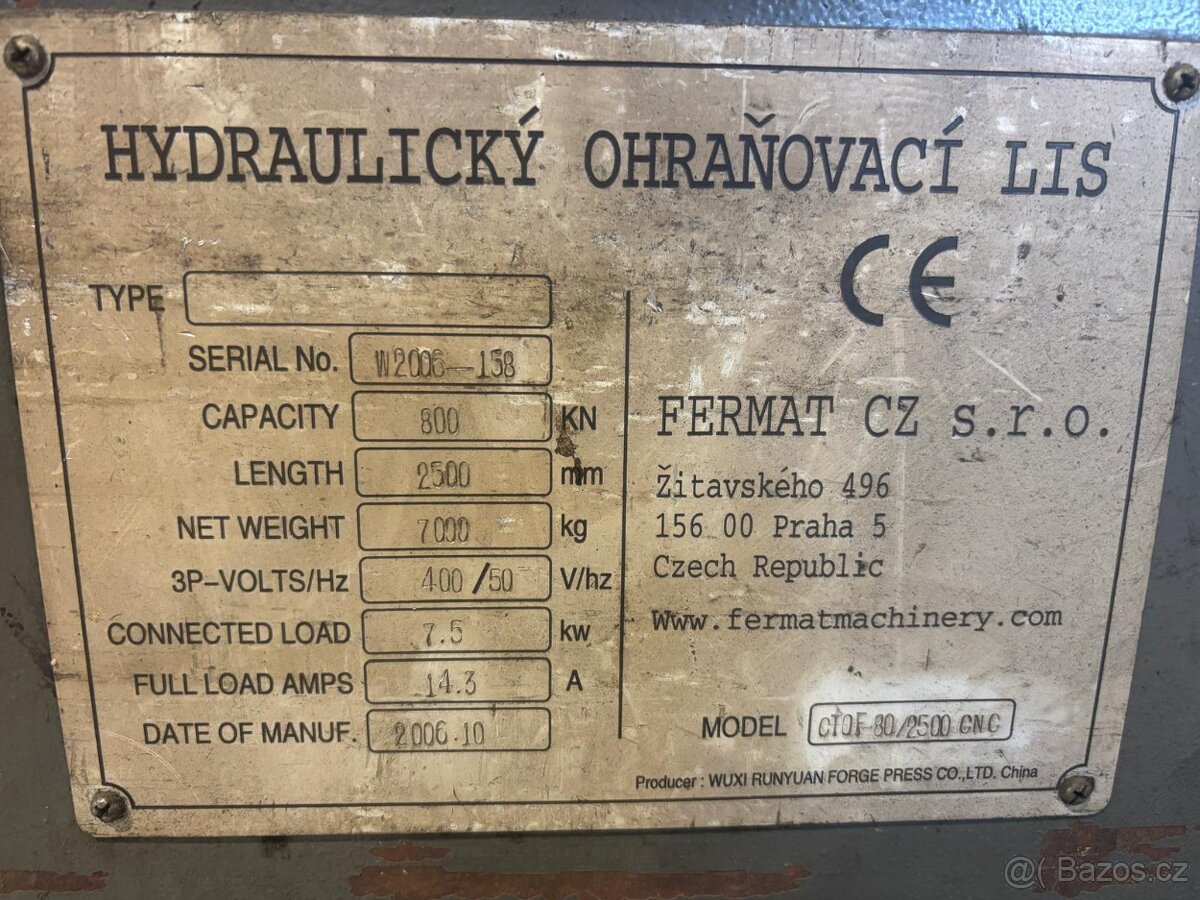 Ohraňovací lis CTOF 80/2500 CNC - 4