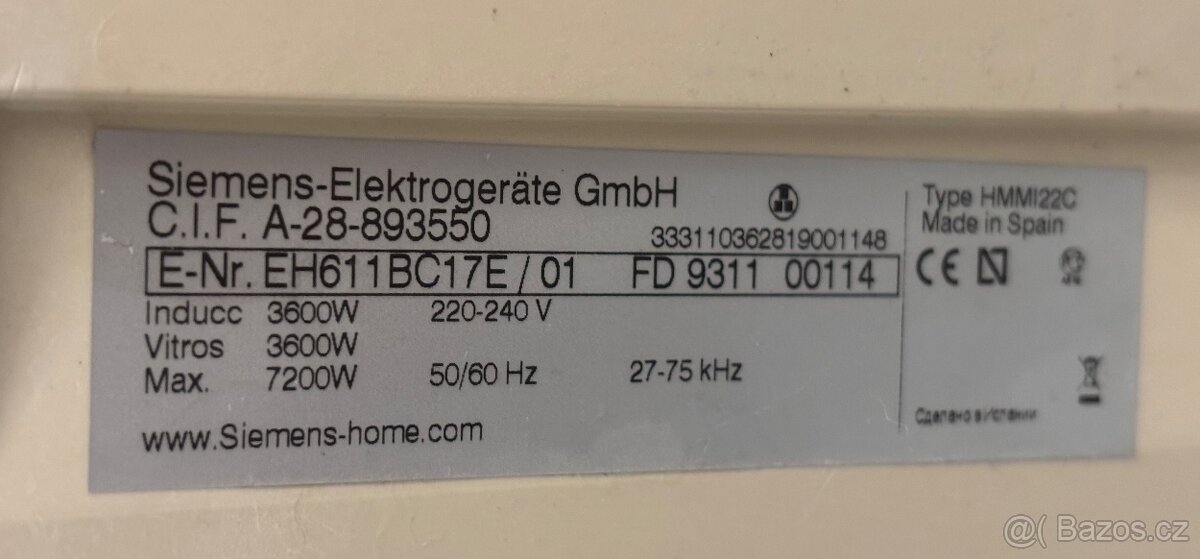 Indukční deska SIEMENS EH611BC17E - 4