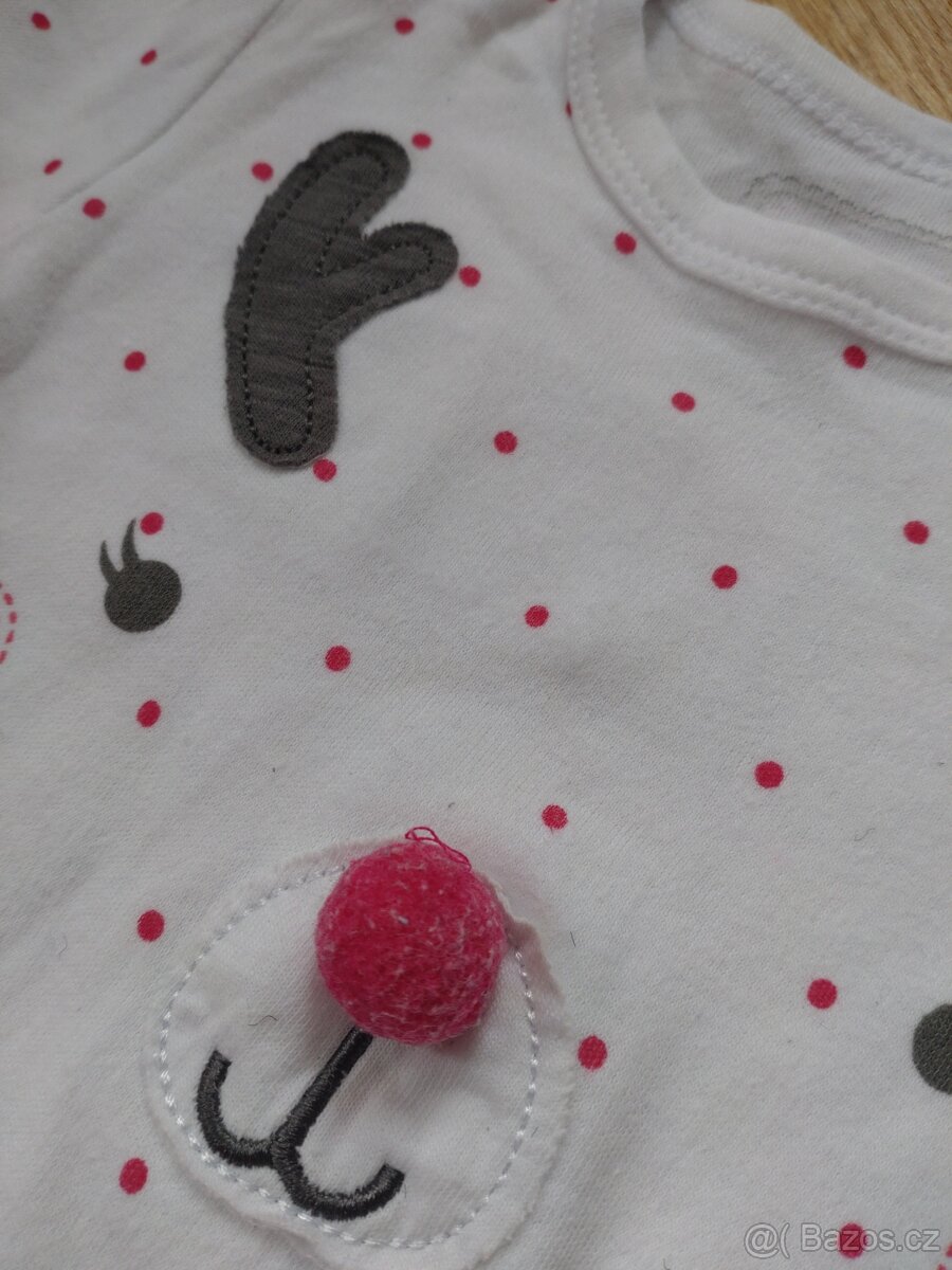 Vánočni šatičky/bodyčko sobík (80) - 4