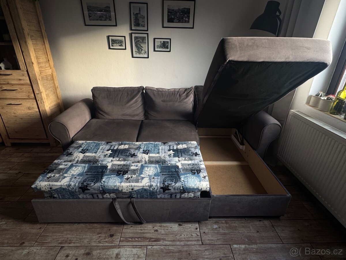 Rohová rozkládací sedací souprava - 4