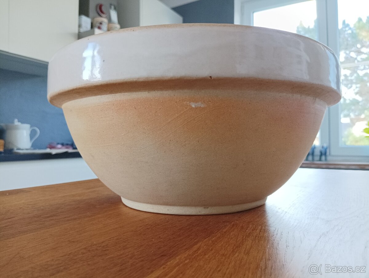 VELKÁ KAMENINOVÁ STAROŽITNÁ ZADĚLÁVACÍ MÍSA FRANCIE - 4