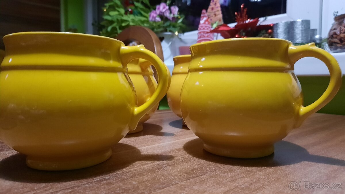 Retro keramické hrnečky, 4ks - 4