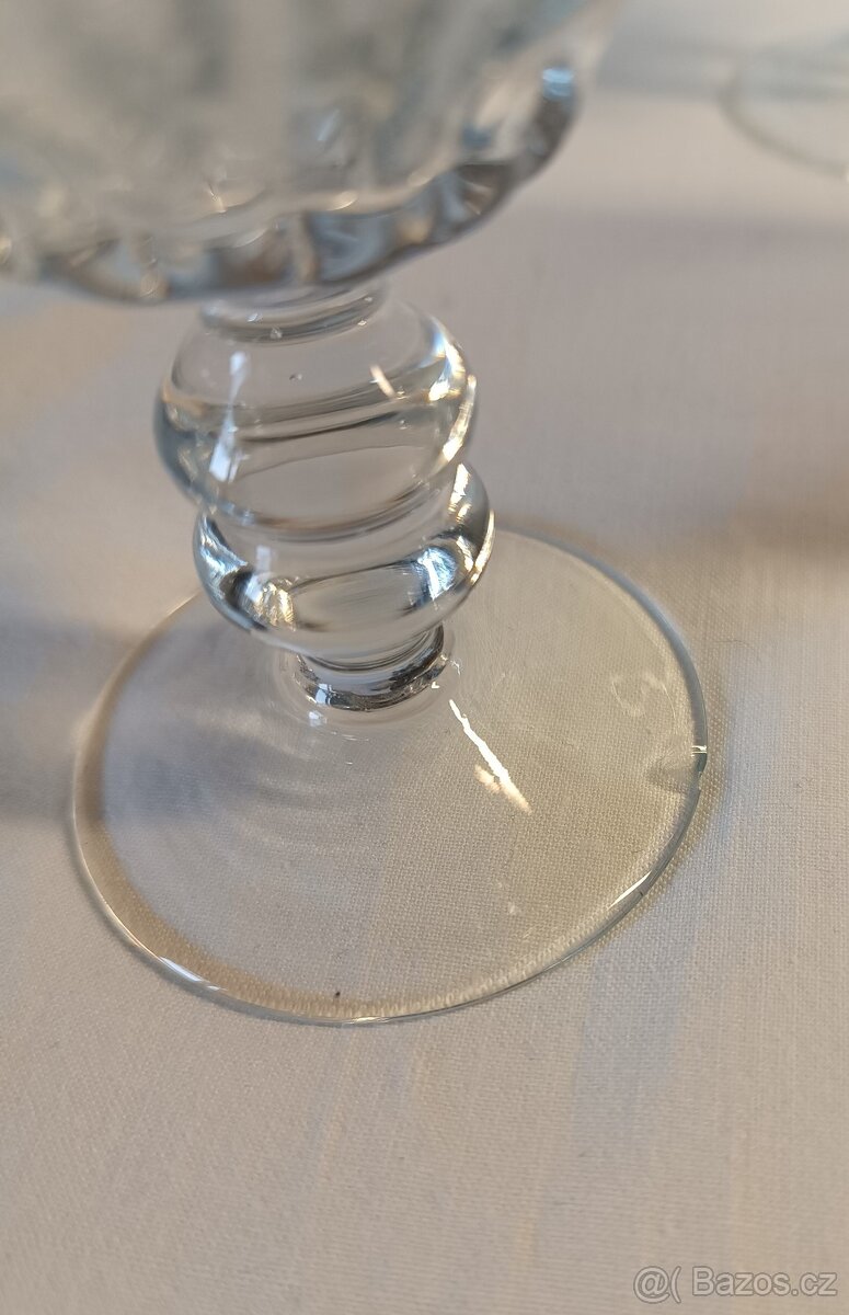 Staré zlacené skleničky s gravírováním-60. léta - 4