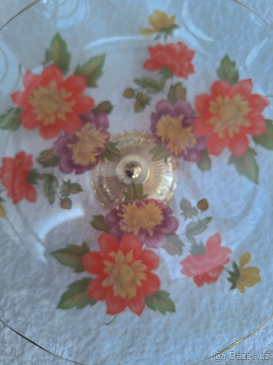 STAROŽITNÝ SKLENĚNÝ PODNOS - ANGLIE - 4