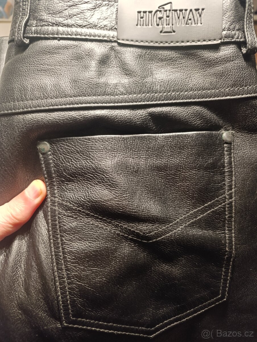 Kožené kalhoty na motorku riflového střihu Sleva - 4