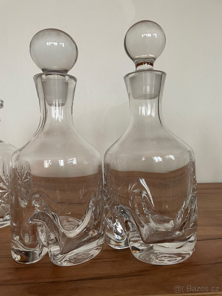 Sada 5 broušených karaf – kvalitní český křišťál - 4