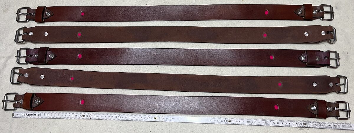 Westernový zadní podbřišníkový řemen kožený červený - 4