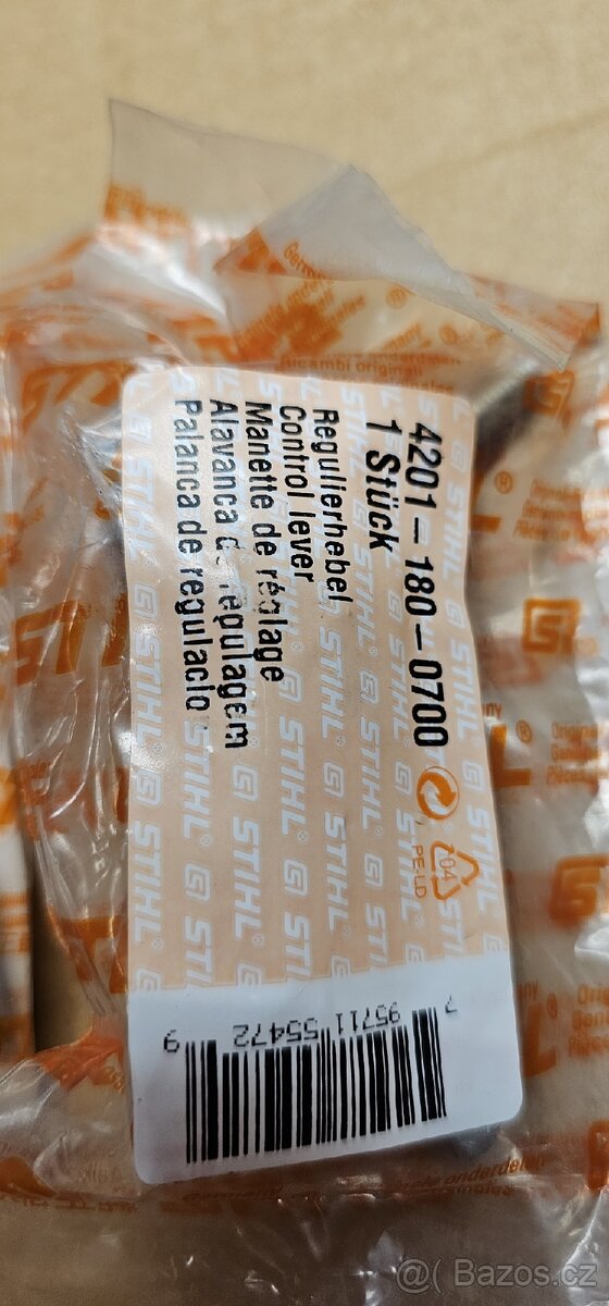 Páčka plynu k rozbrušovačce STIHL, vč.pošt. - 4