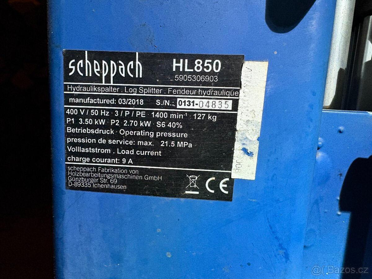 Štípačka na dřevo Scheppach HL 850 - 4