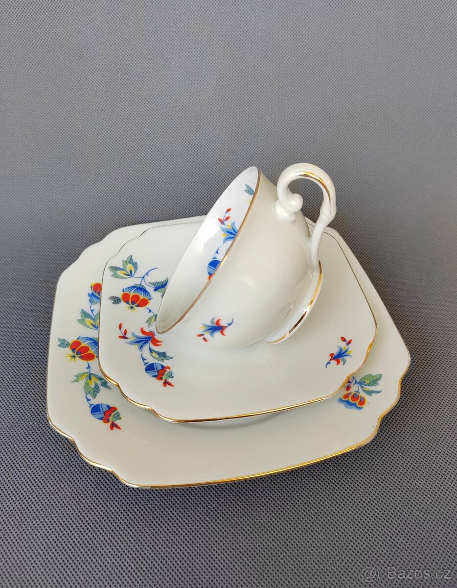 Originální porcelánová čajová sada/trio od Bareuther - 4
