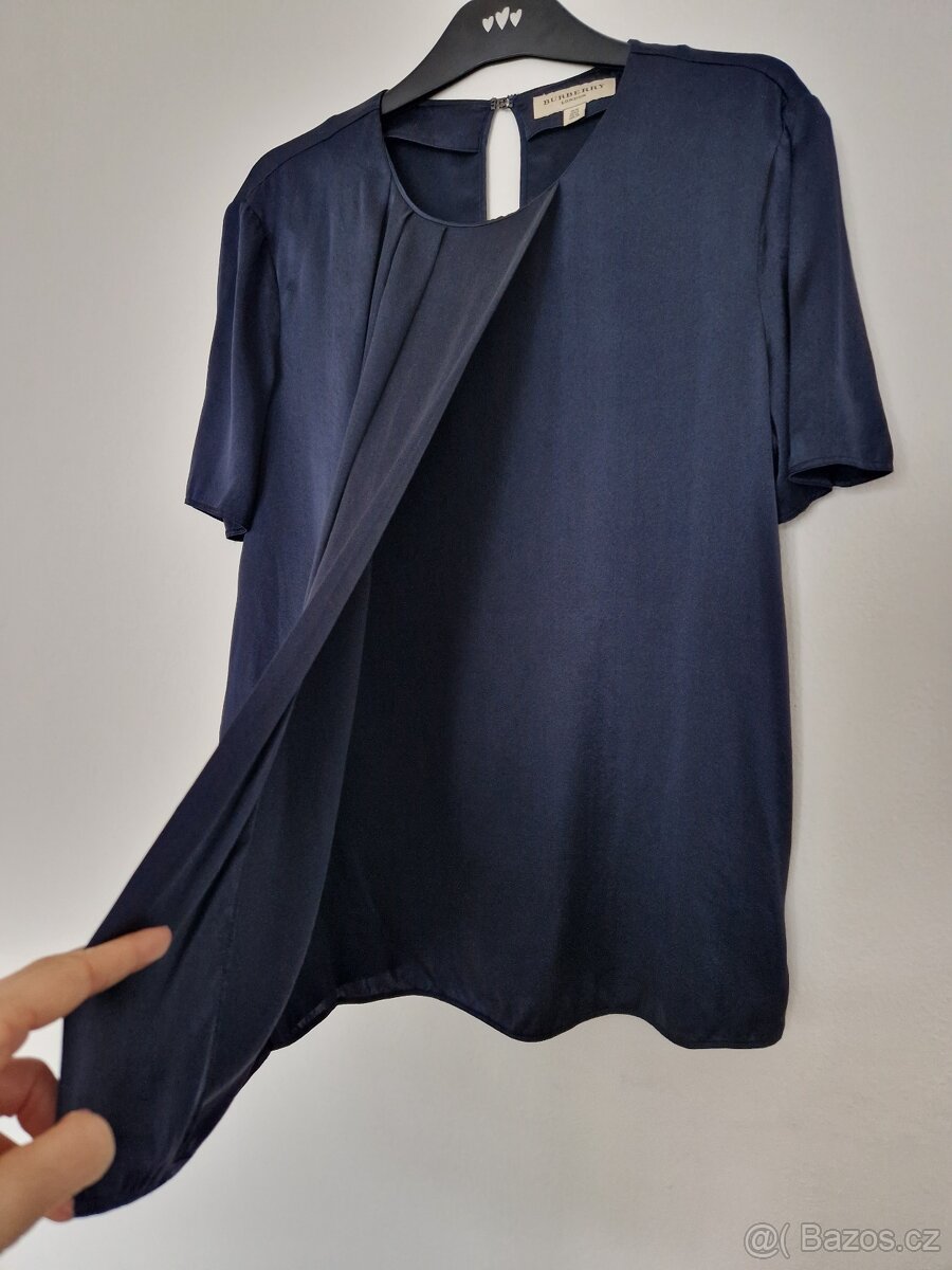 Hedvábná Burberry halenka - 4
