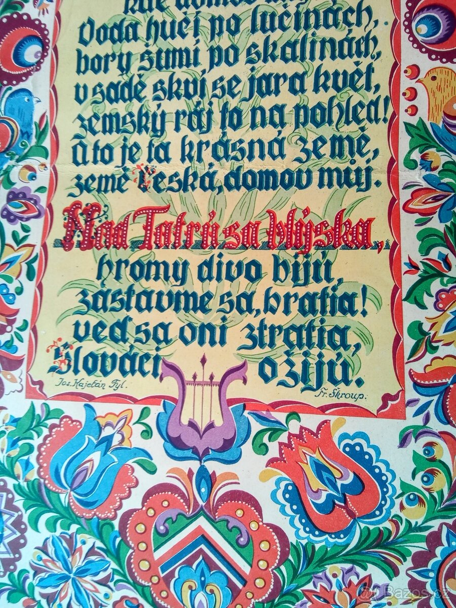 Malovaný plakát -ČESKOSLOVENSKÁ STÁTNÍ HYMNA - 4