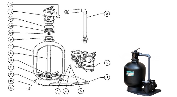 Podstavec filtrace Azur KIT 380,480,560 - 4