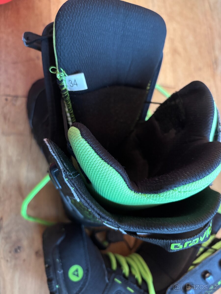 SNB boty Gravity, vel. 34, Micro Bla/Lime - 4