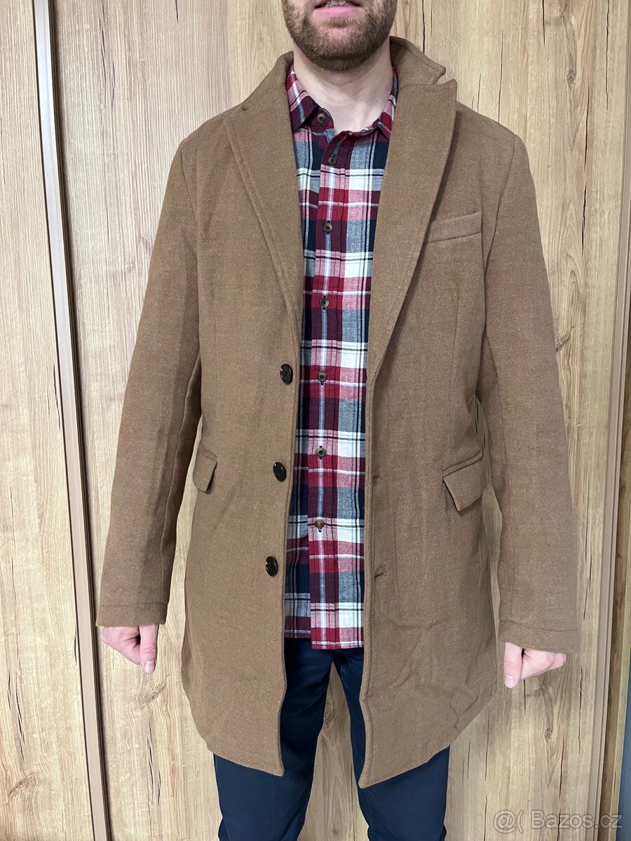 Podzimní béžový pánský kabát - NOVÝ - 4