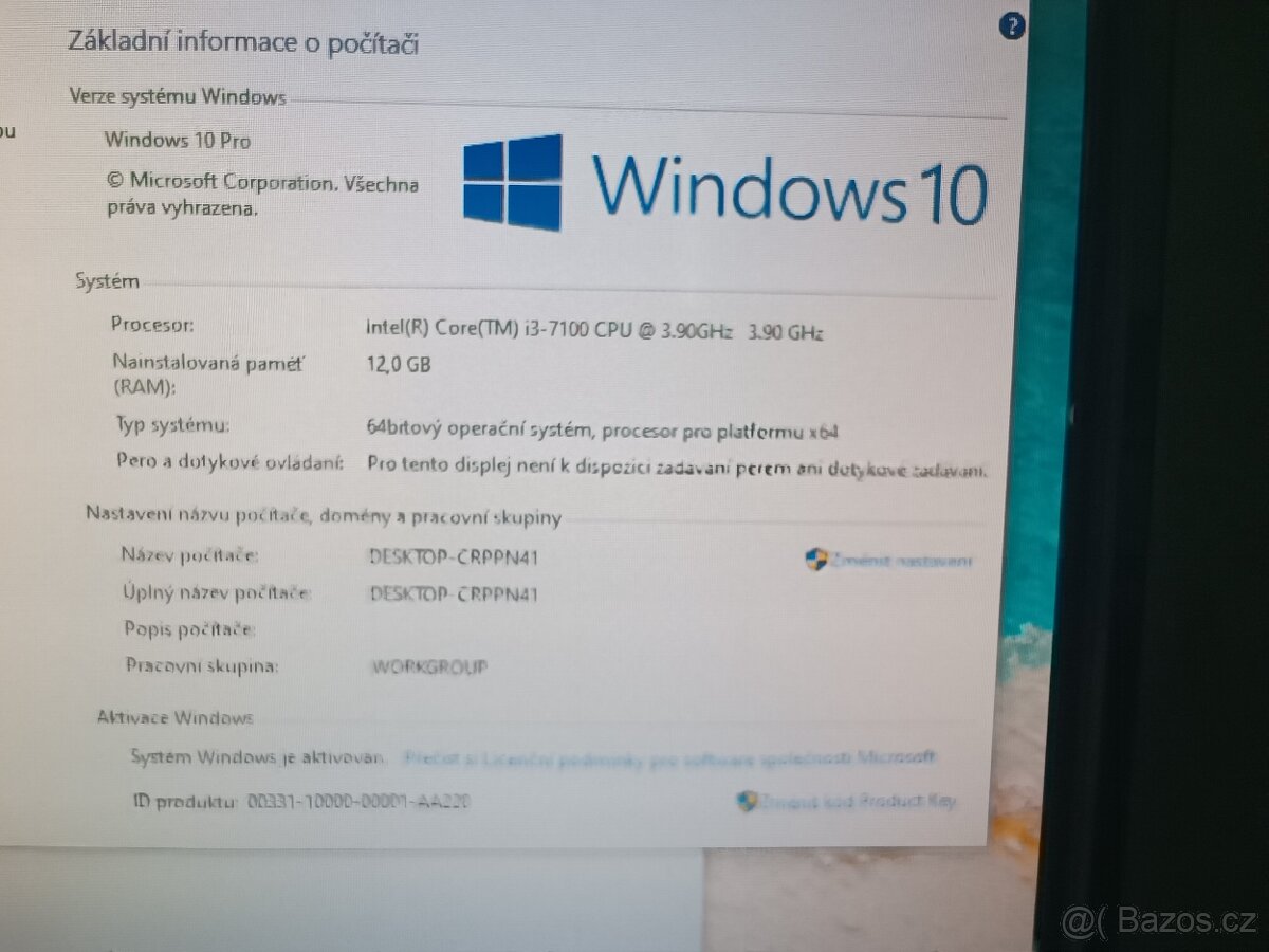 Herní PC / i3-7Gen. / 12GB RAM / GTX 1660 - 6GB - 4