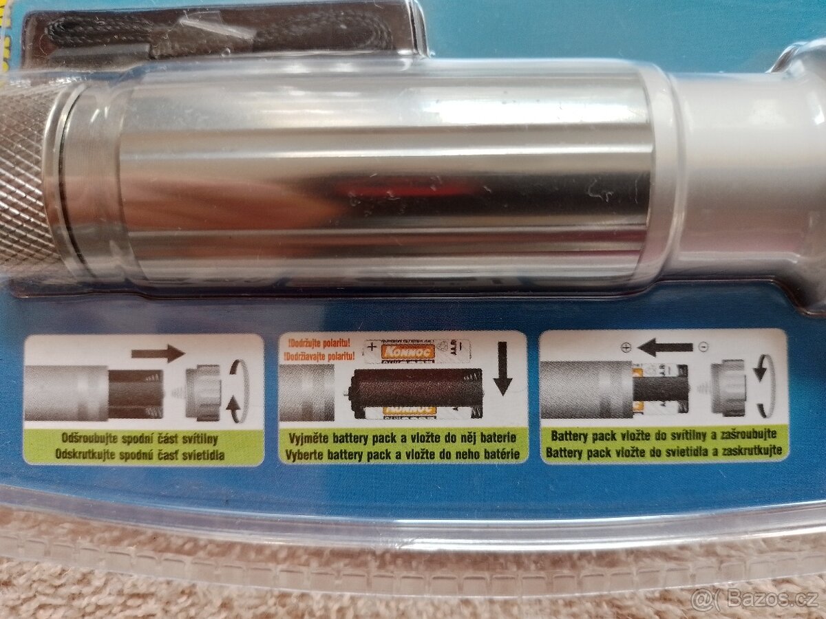 LED svítilna s magnetem, kovová. NOVÁ. - 4