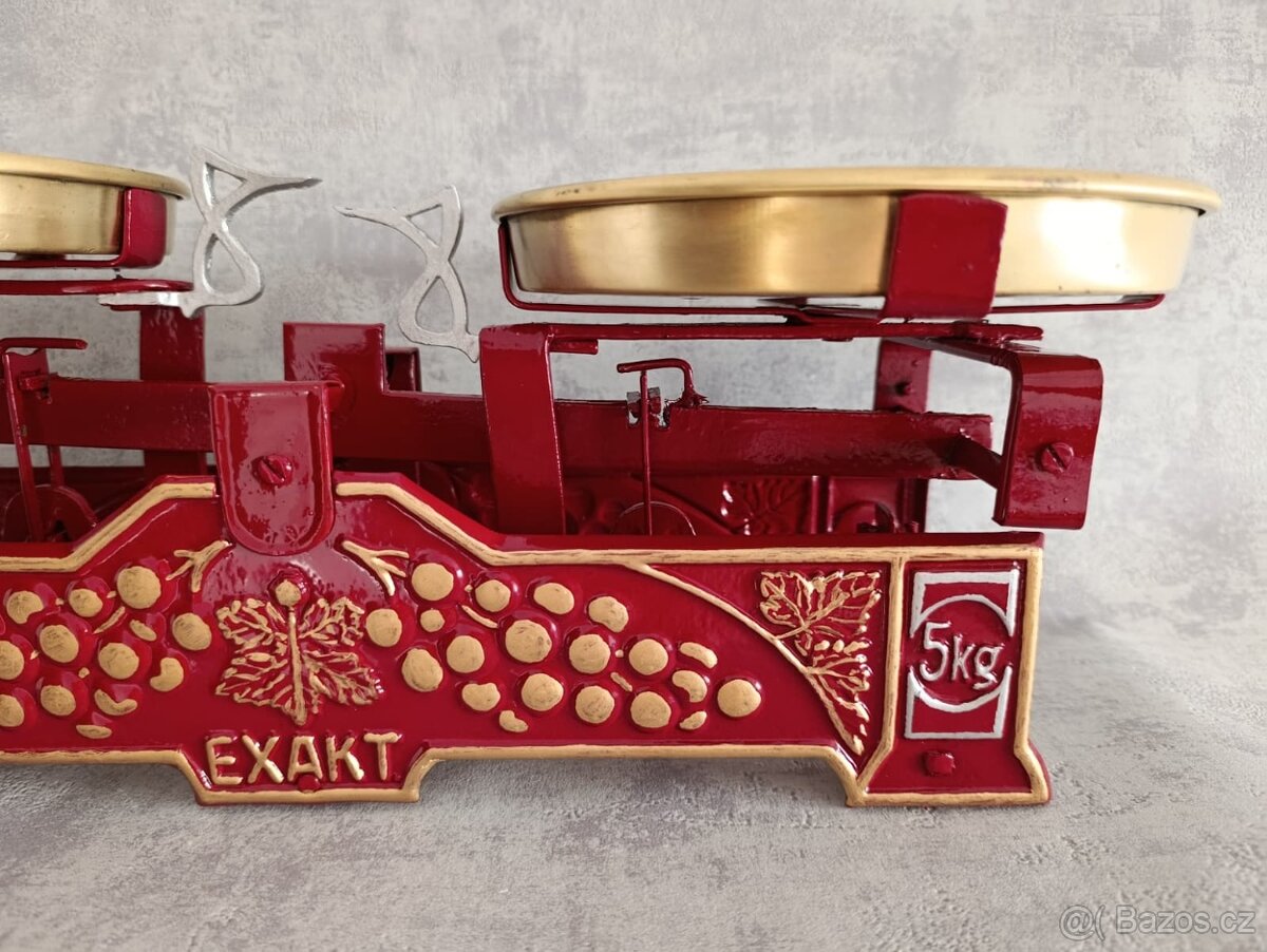Staré 5kg dvoumiskové váhy EXAKT po renovaci. Puvodni misky - 4