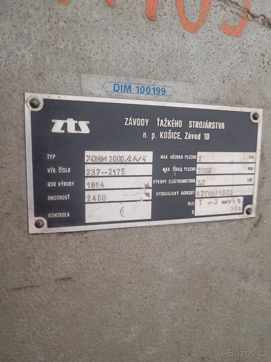 Ohybacka plechu XONM 2000/2A/4 - 4