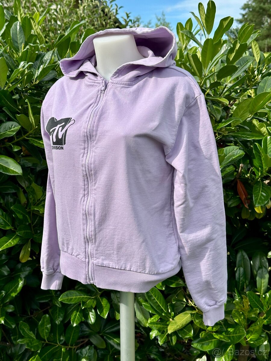 Bavlněná mikina s kapucí, zip, vel.158/164, MTV logo/obrázek - 4