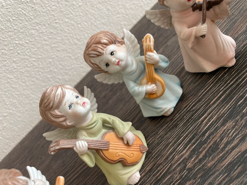 Porcelánové vintage figurky, christmas andělíčci - 4
