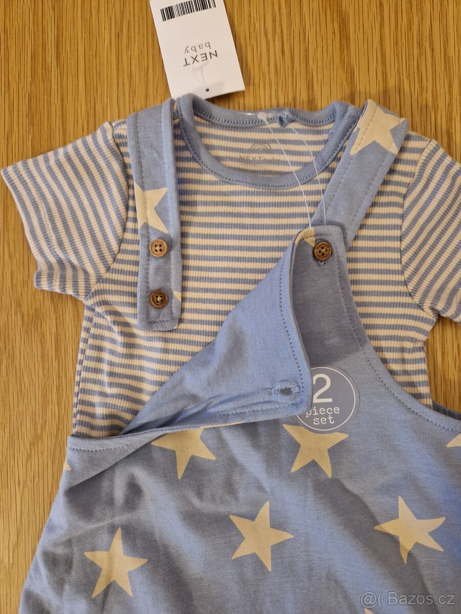 Modrobéžový set Next s proužky a hvězdičkami pro chlapečka - 4