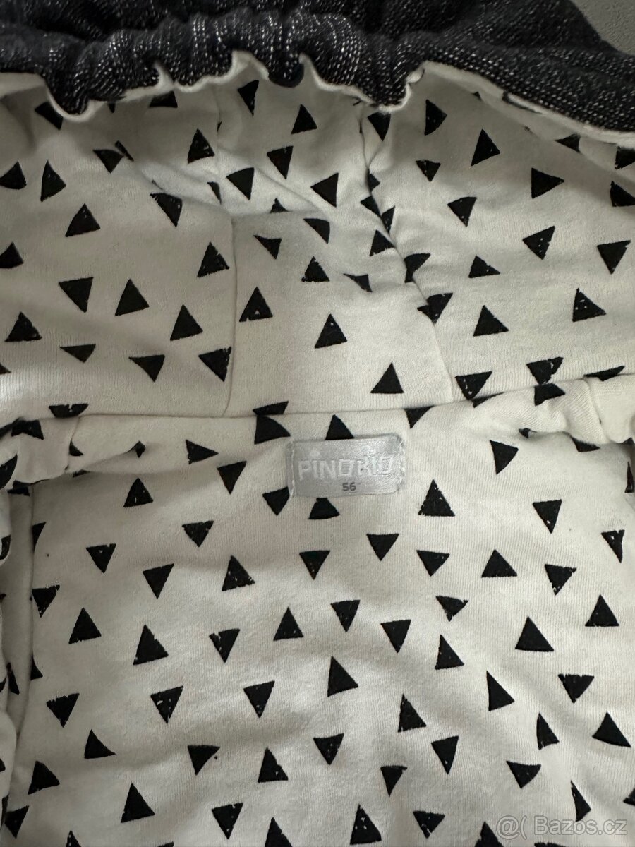 PINOKIO Happy Day Teplý dětský overal Black vel 56 - 4