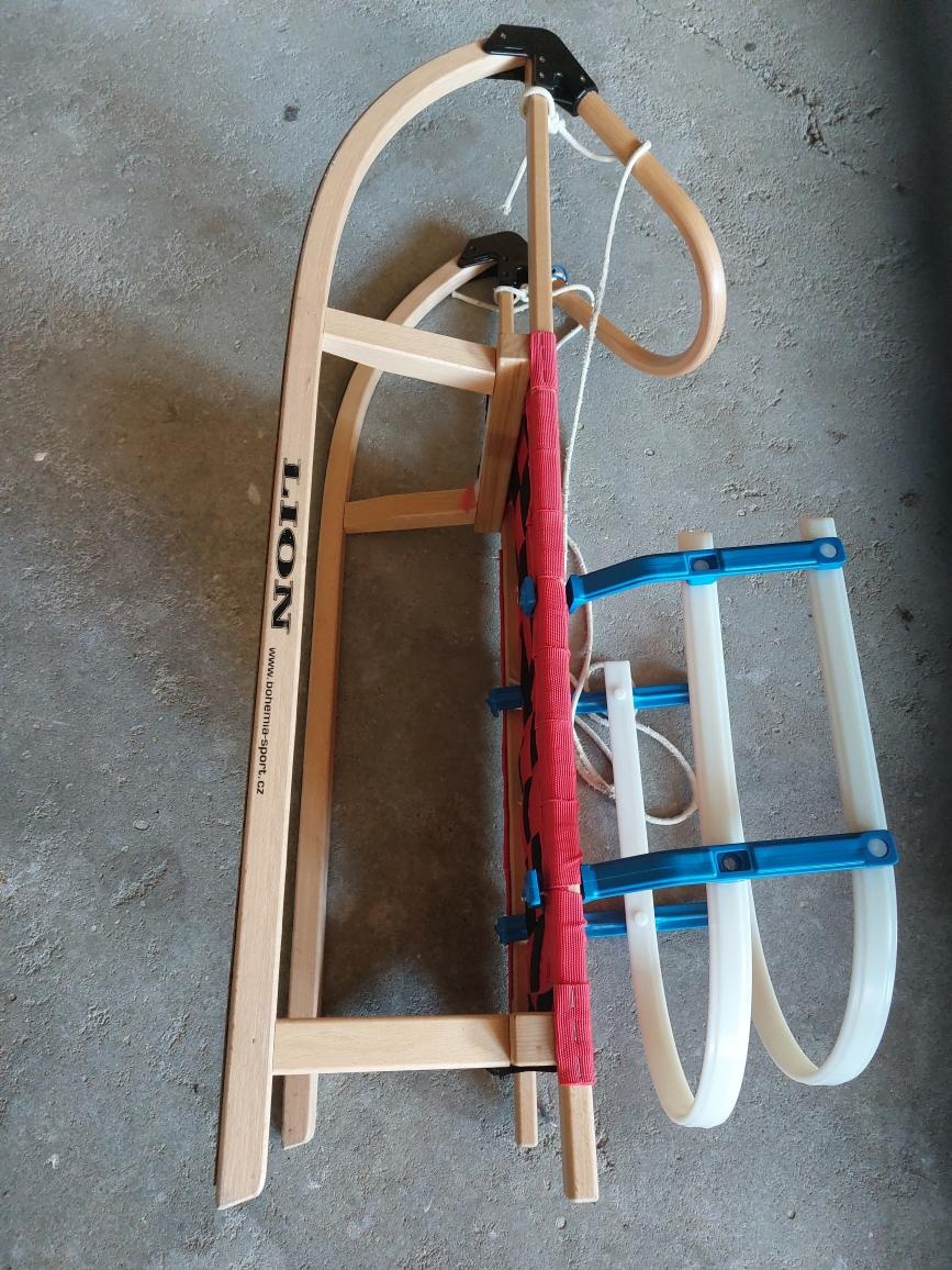 dětské dřevěné sáňky LION 110 cm - 4